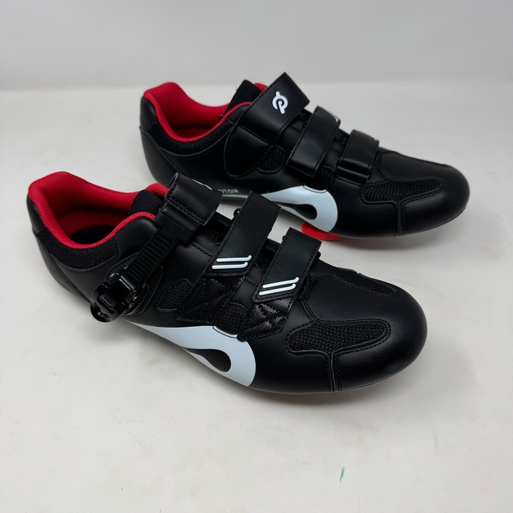 Peloton Cycling Shoes Men’s Size 12 Black Red PL-SH-B-46 Quick Release Cleats